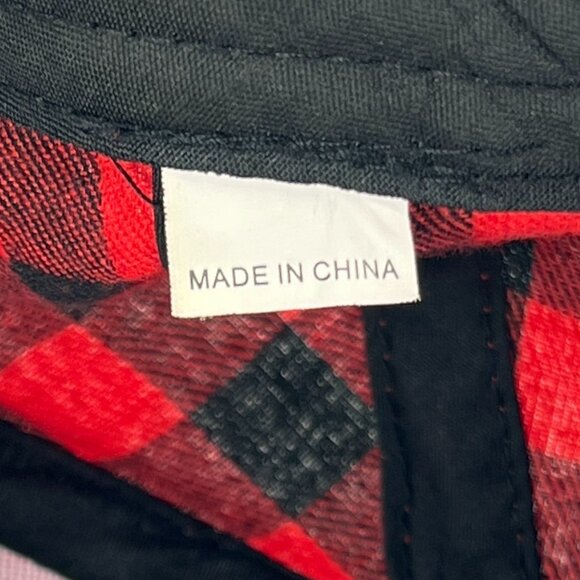 Classic Buffalo Plaid Strap Back Cap Hat Red Checkered Baseball Outdoor Mens - Picture 8 of 12